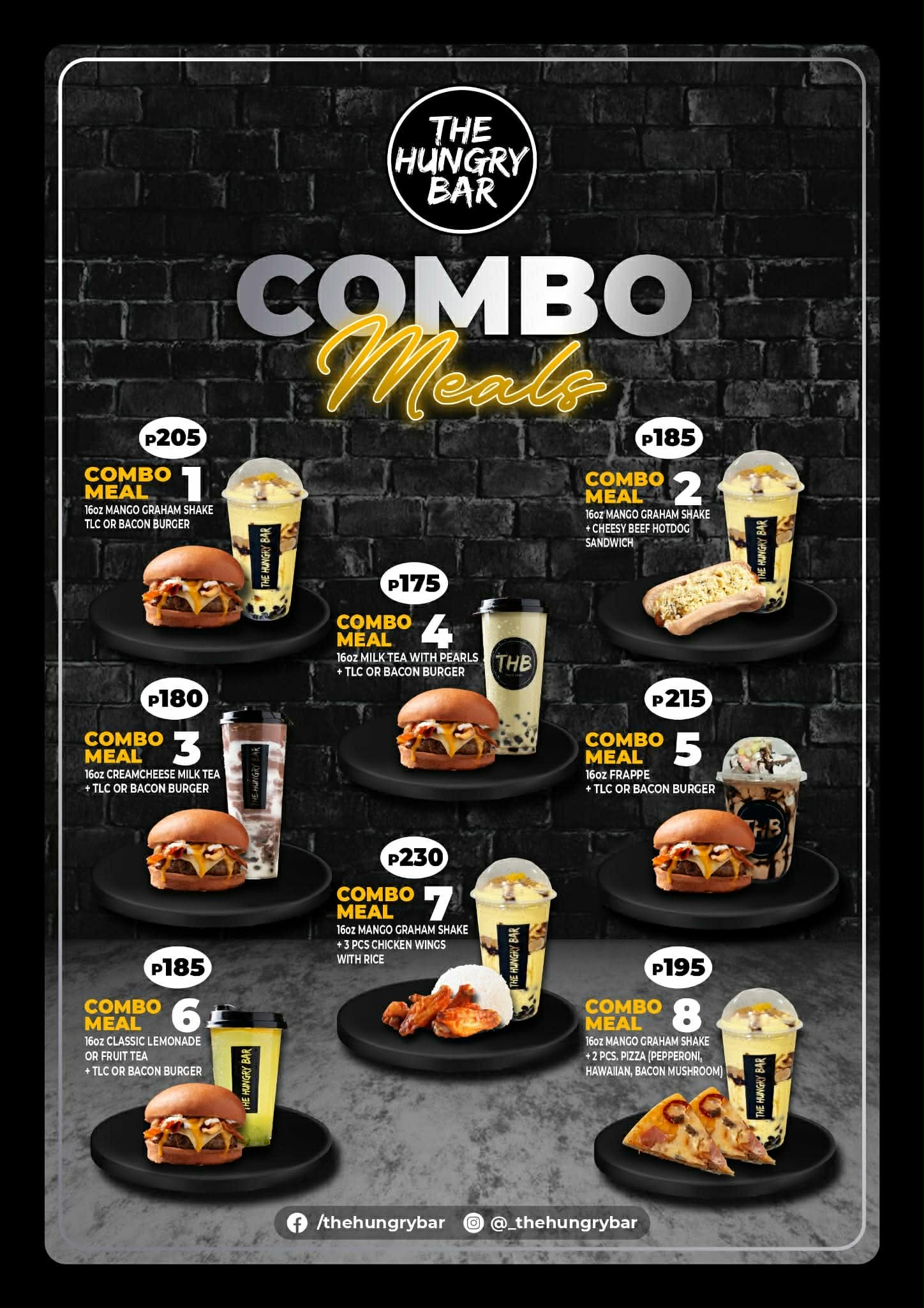 Combo meals menu