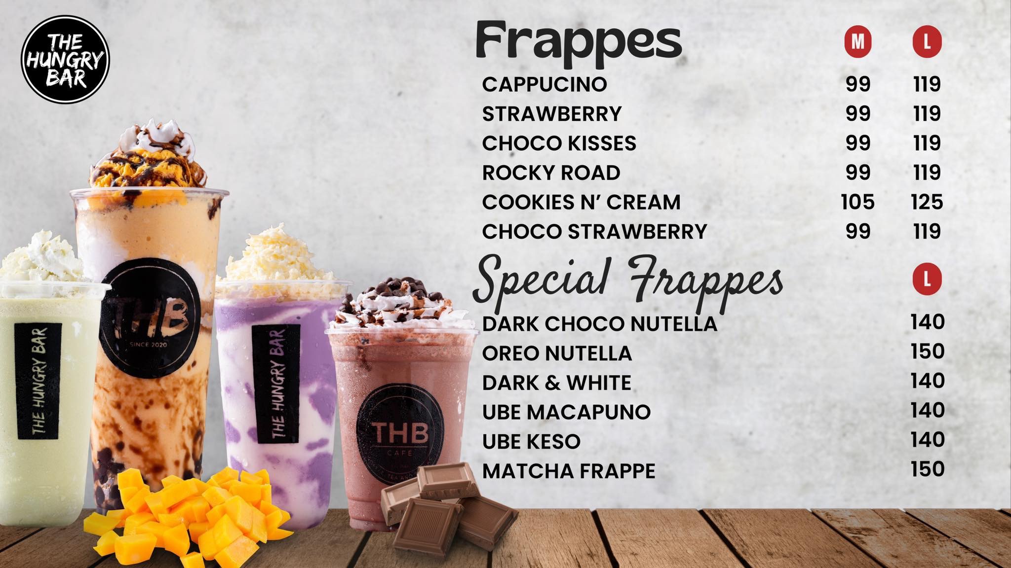 Frappes menu