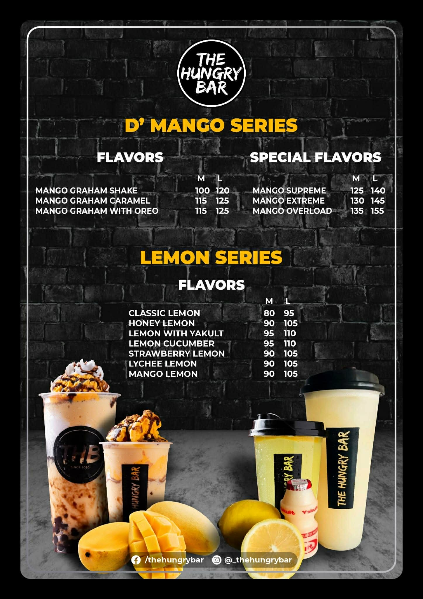 Mango and lemon menu