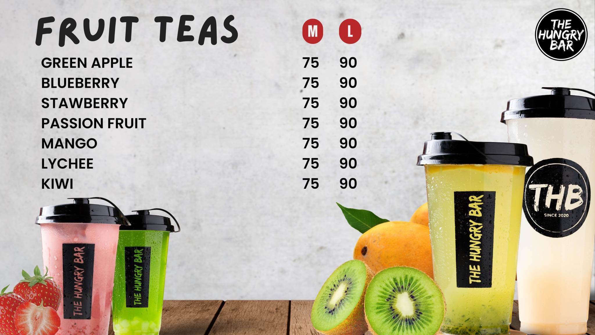 Fruit teas menu