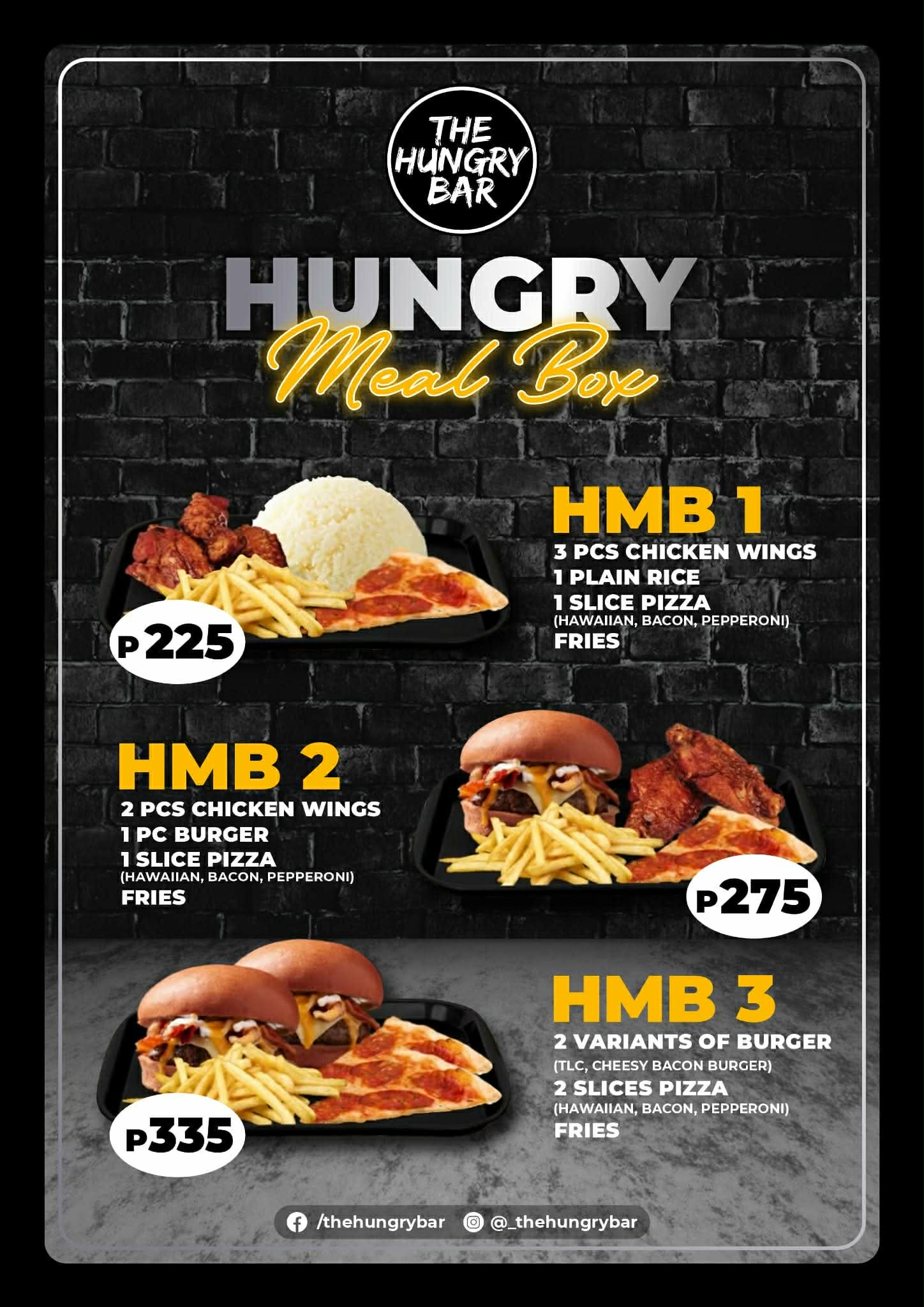 Hungry Meal Box menu