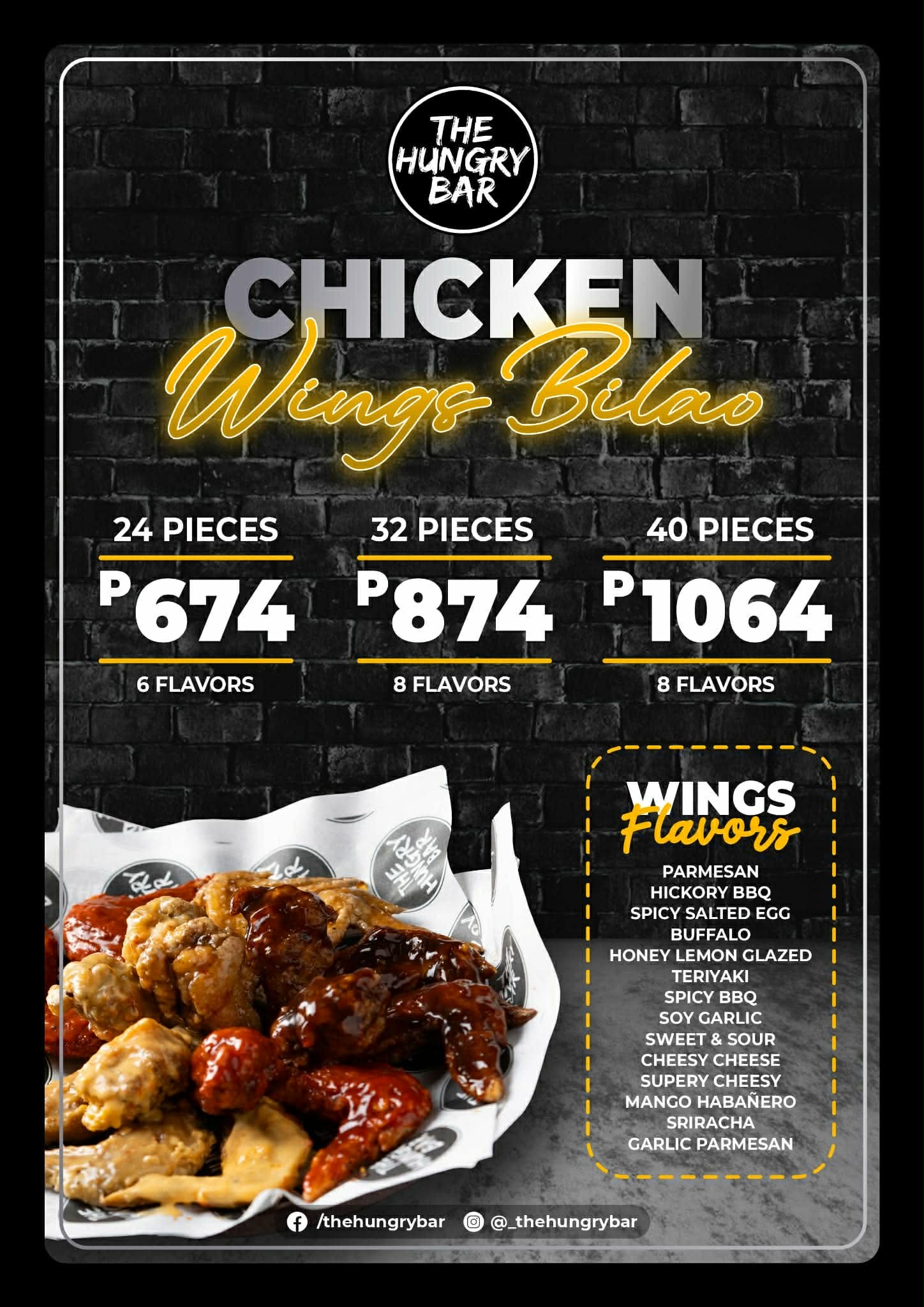 Wings bilao menu