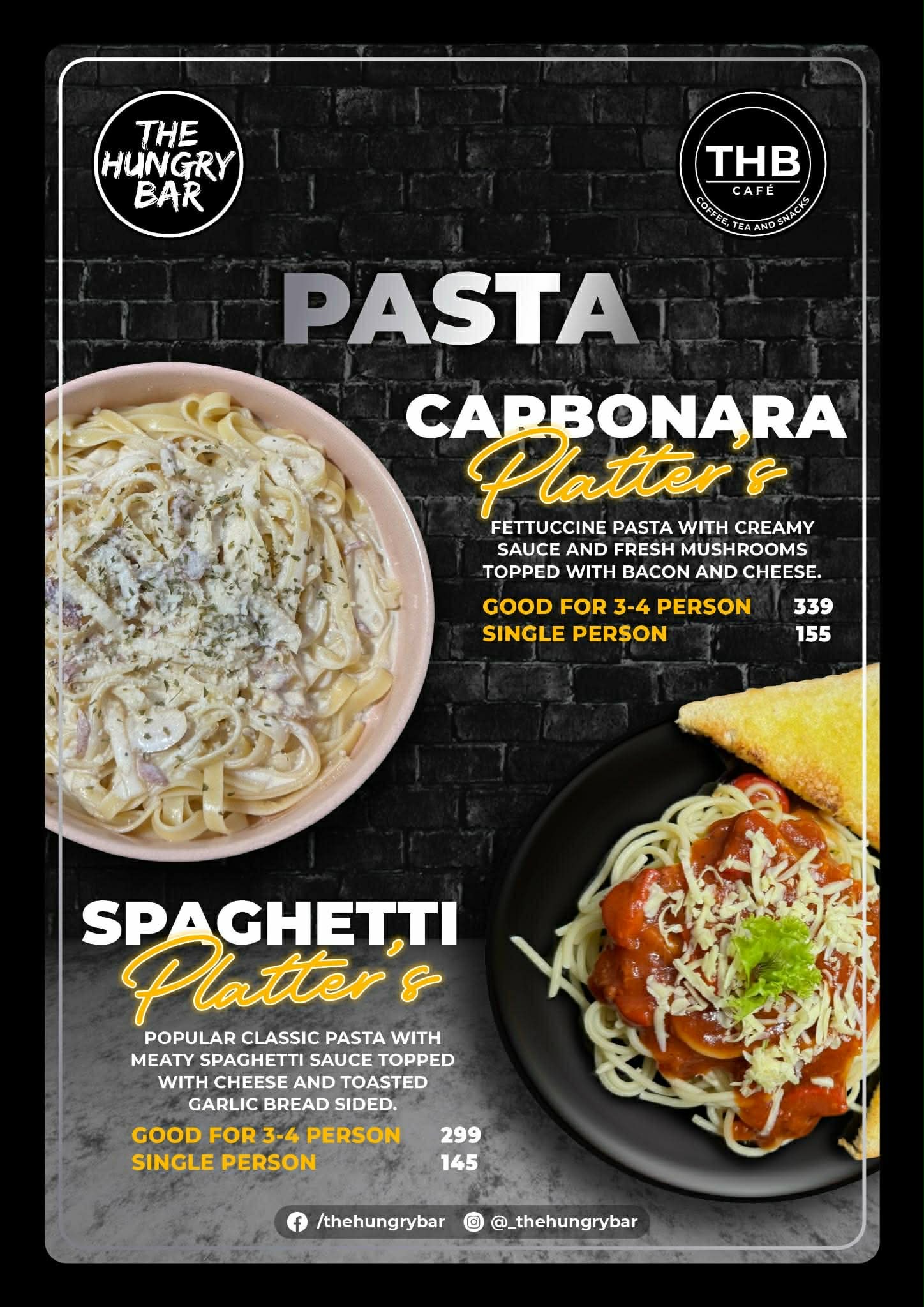 Pasta menu