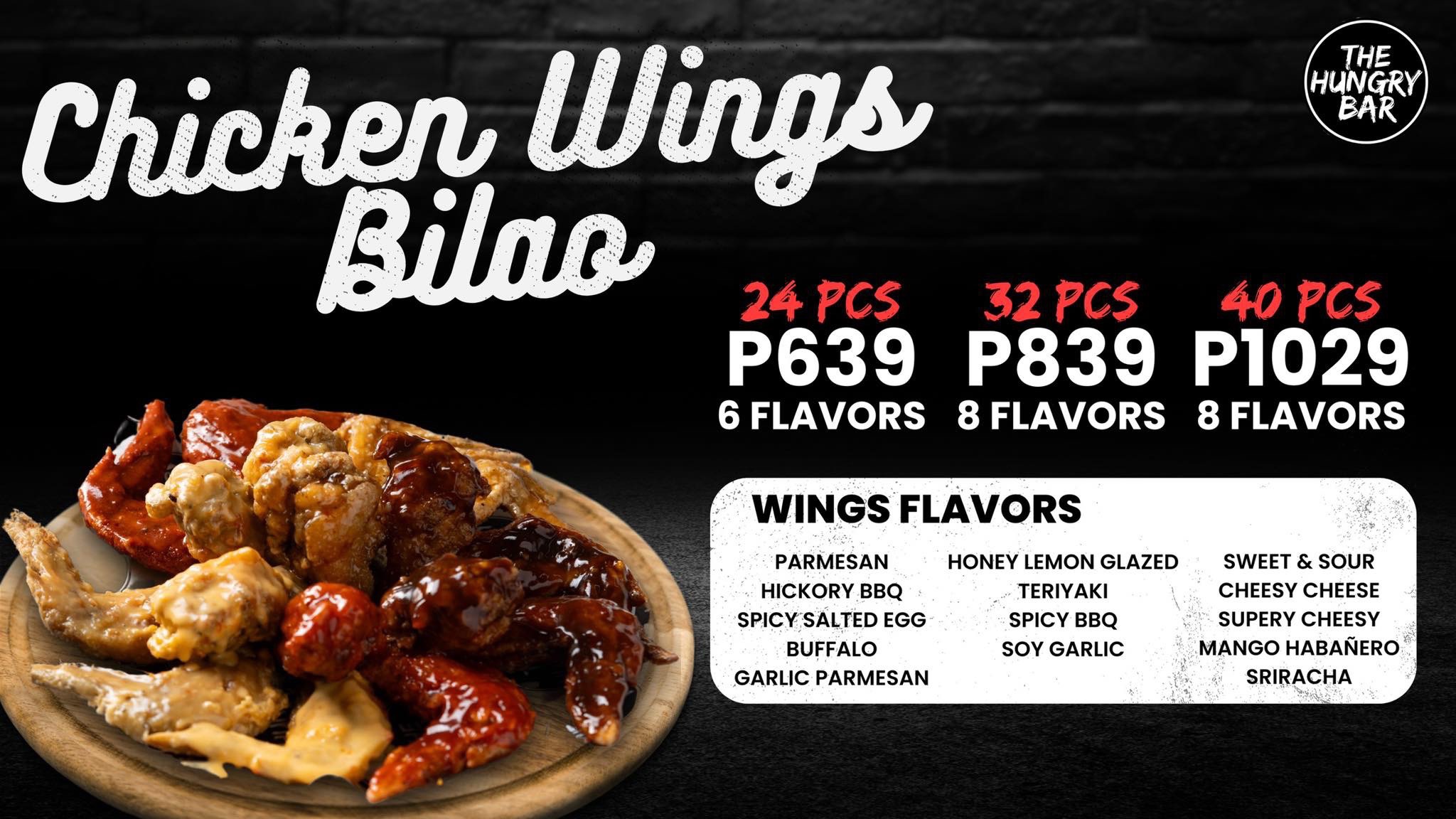 Chicken wings bilao menu